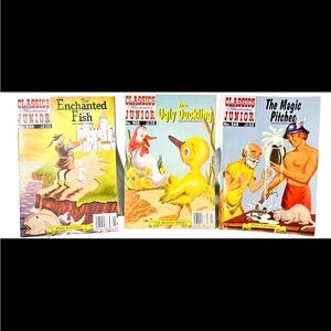 Classics Illustrated Jr Lot 3 Ugly Duckling Enchanted Fish Magic Pitcher VTG